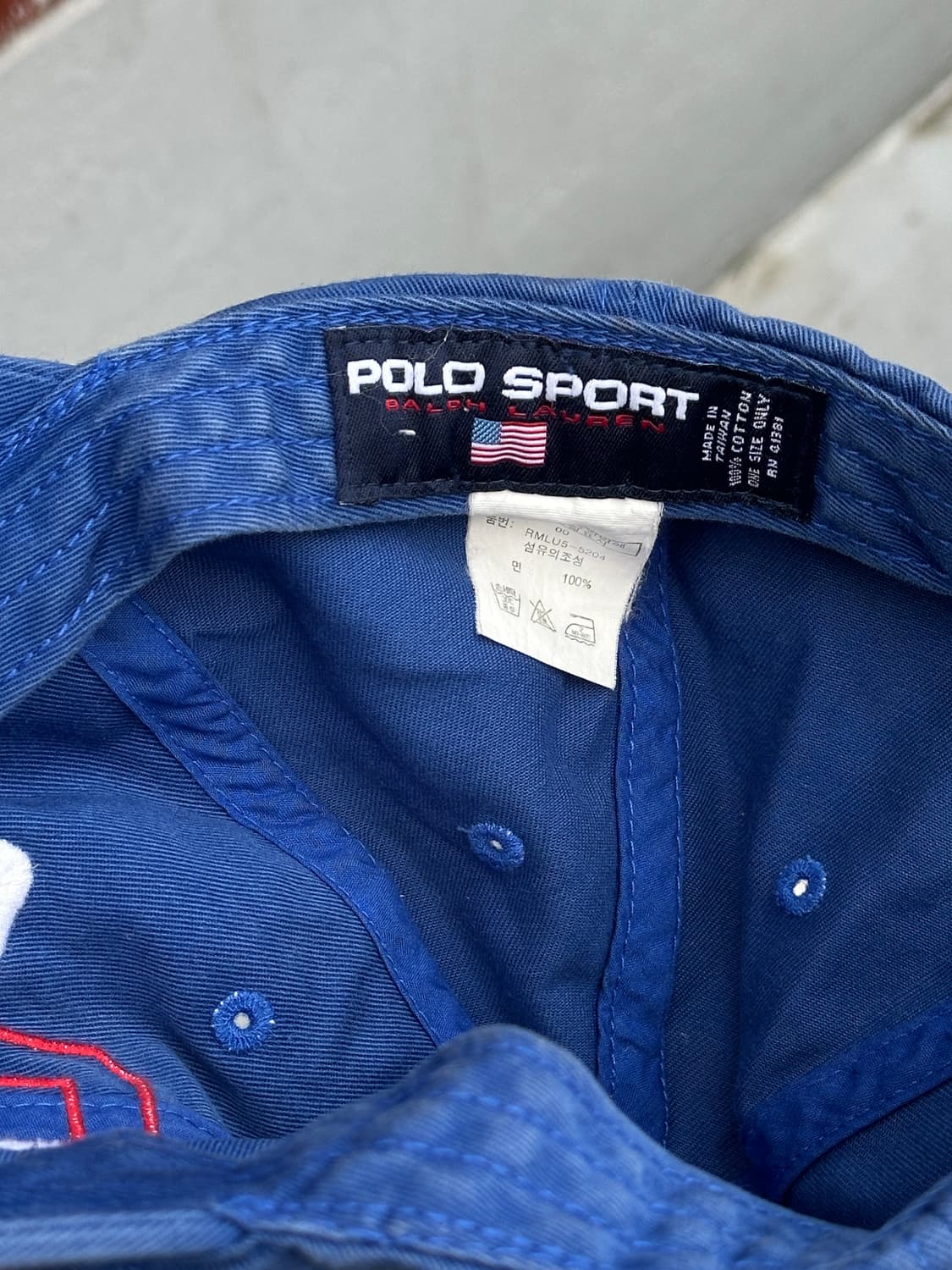 [F] 폴로 랄프로렌 빈티지 듀얼로고 빈티지 블루 볼캡 모자 상품이미지7