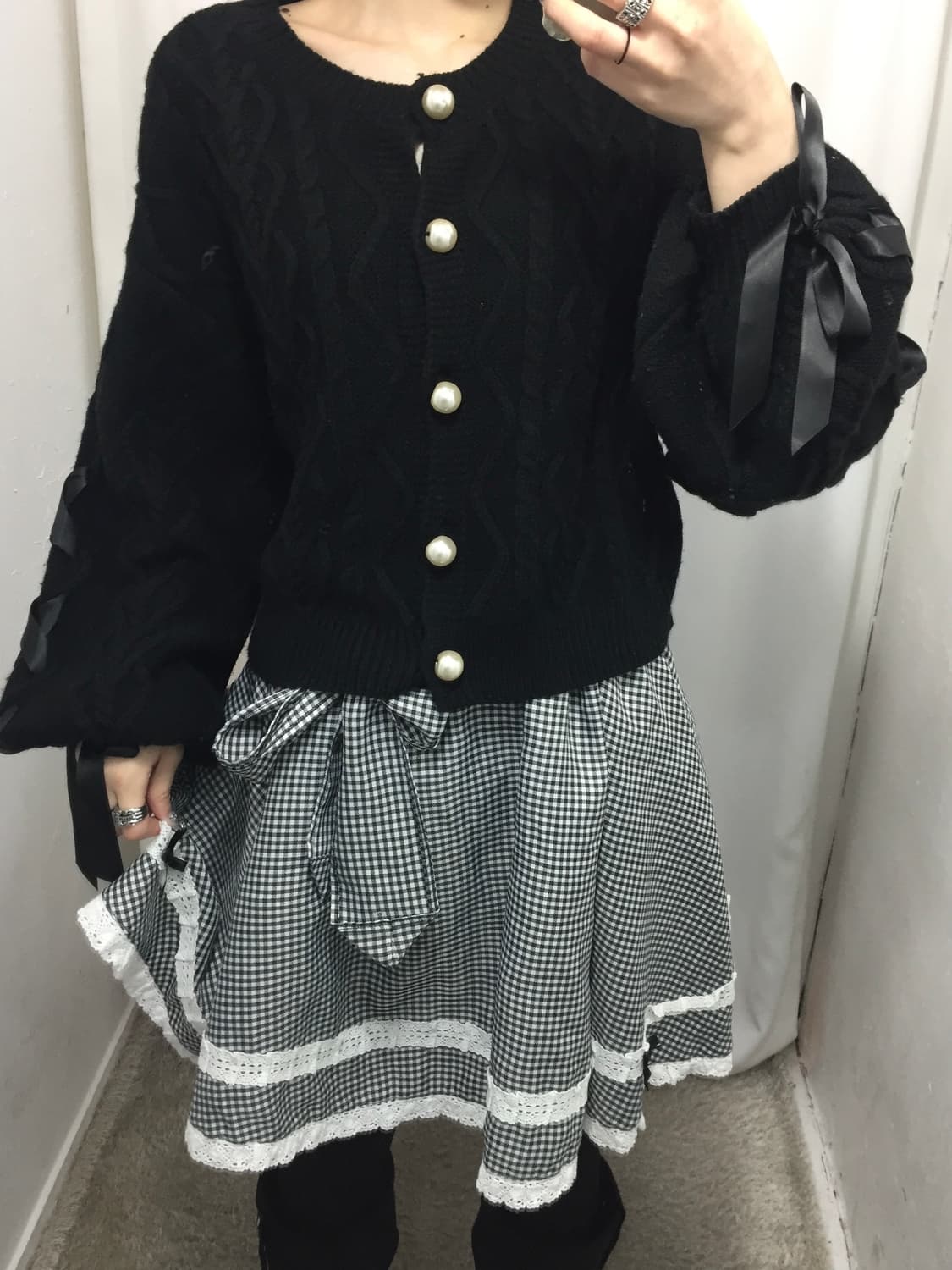 MA*RS 마즈 리본 라디건 코디 🐺 상품이미지3