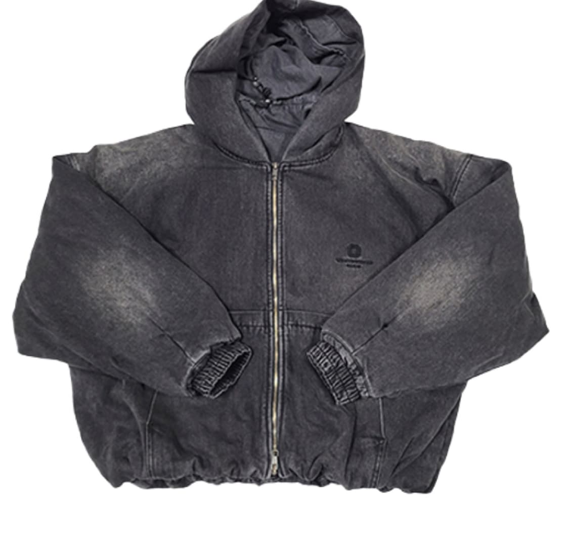 우영미 데님 후드 점퍼 그레이 - 24FW 상품이미지1