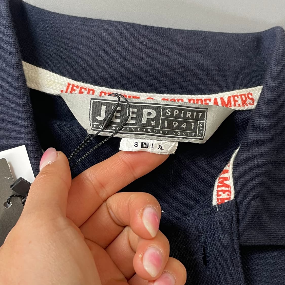 [미사용품] JEEP 지프 네이비 빅로고 포인트 카라티 M 상품이미지4