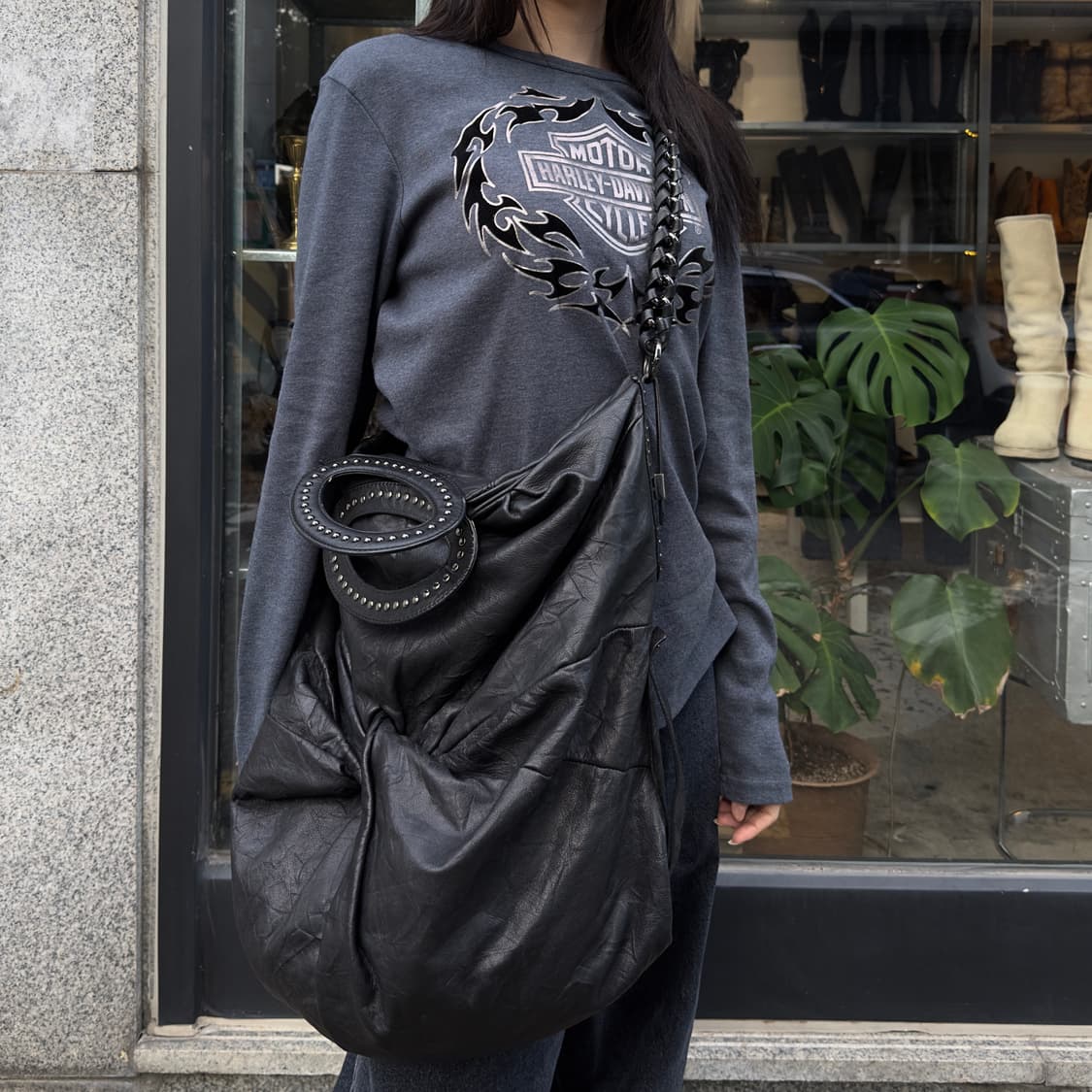 00s 게스 XL 레더 노트 퍼스 가방 상품이미지1