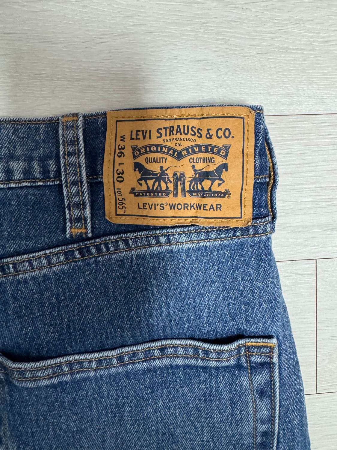 [36x30] 리바이스 565 워크웨어 더블니 중청 상품이미지3