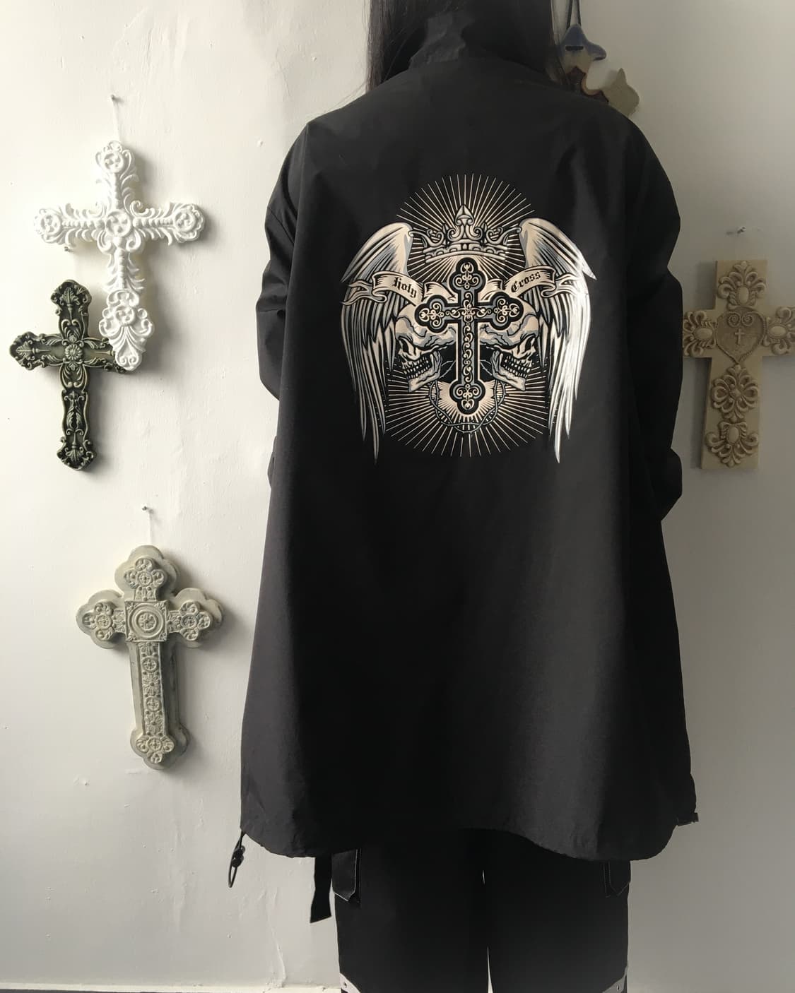 Back printing point belted jacket 상품이미지6