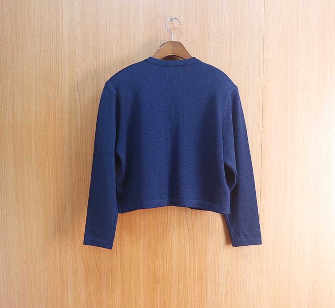 navia maglia  울100%네이비 크롭 니트자켓 상품이미지4