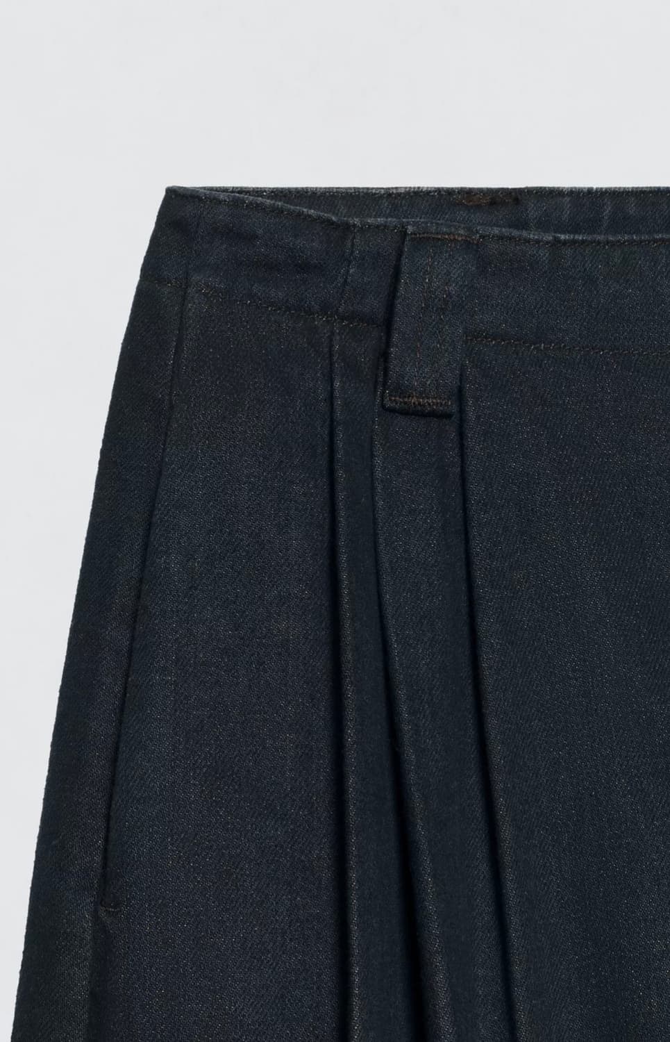 자라 와이드 레그 블랙 플랫 프론트 진 데님팬츠 34 상품이미지8