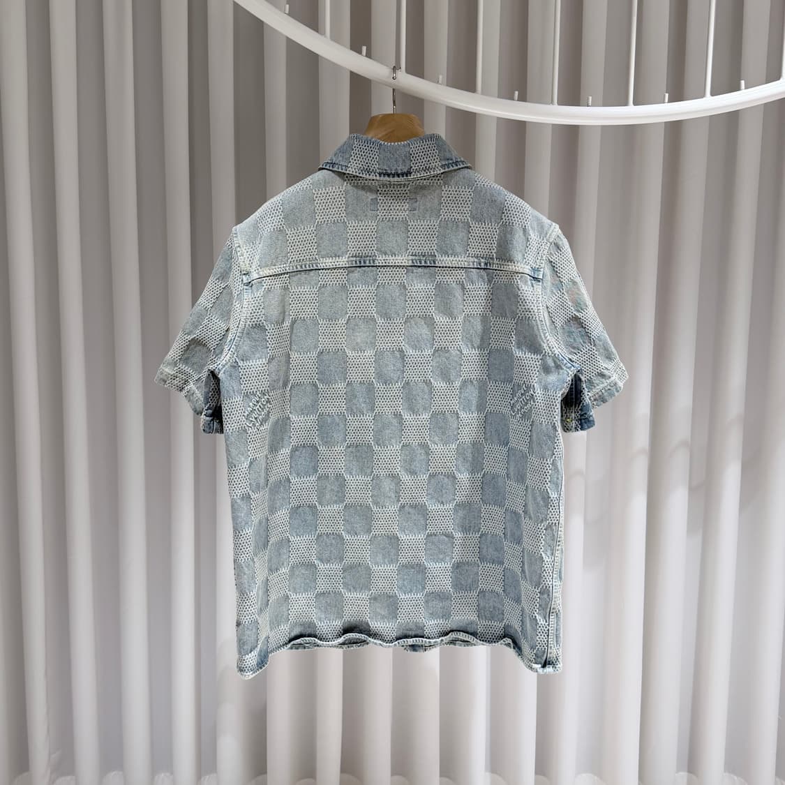 (S/XL) / 루이비통 다미에 3D 라이트 데님쇼트 슬리브드 반팔셔츠 상품이미지6