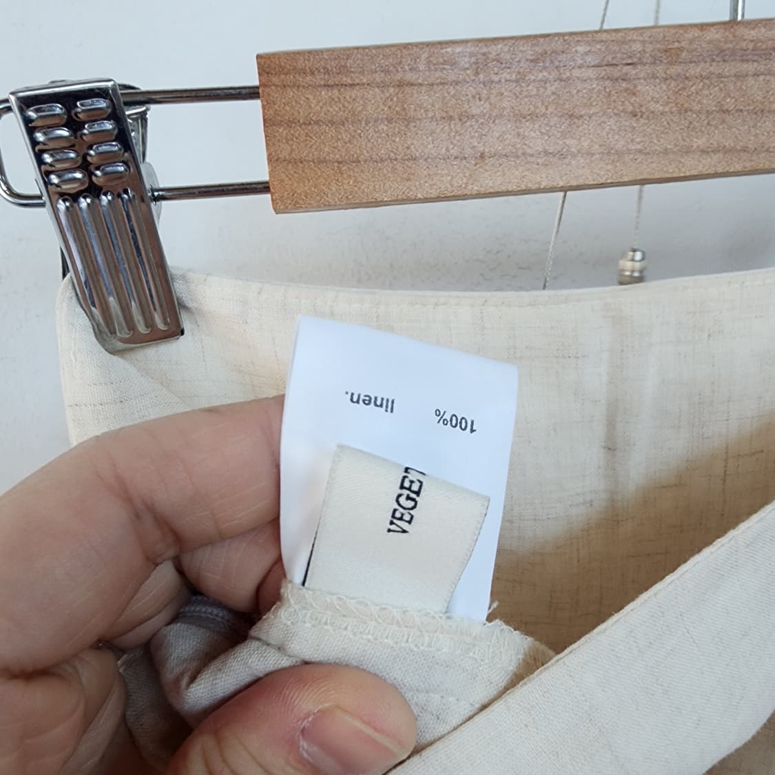 vegetable 린넨 리본 롱 스커트 아이보리 상품이미지5