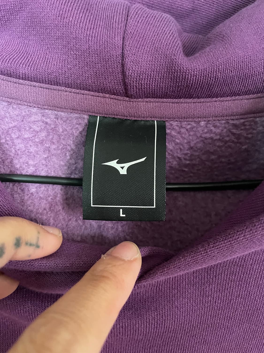 미즈노 퍼플 기모 후드티 상품이미지2