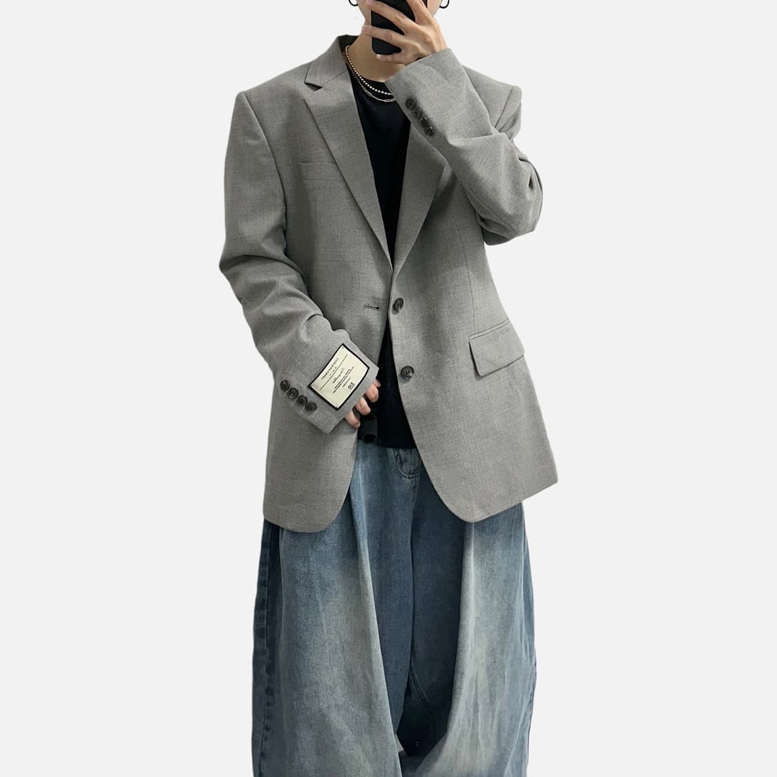 지오송지오 슬림핏 2버튼 블레이저 자켓 상품이미지2