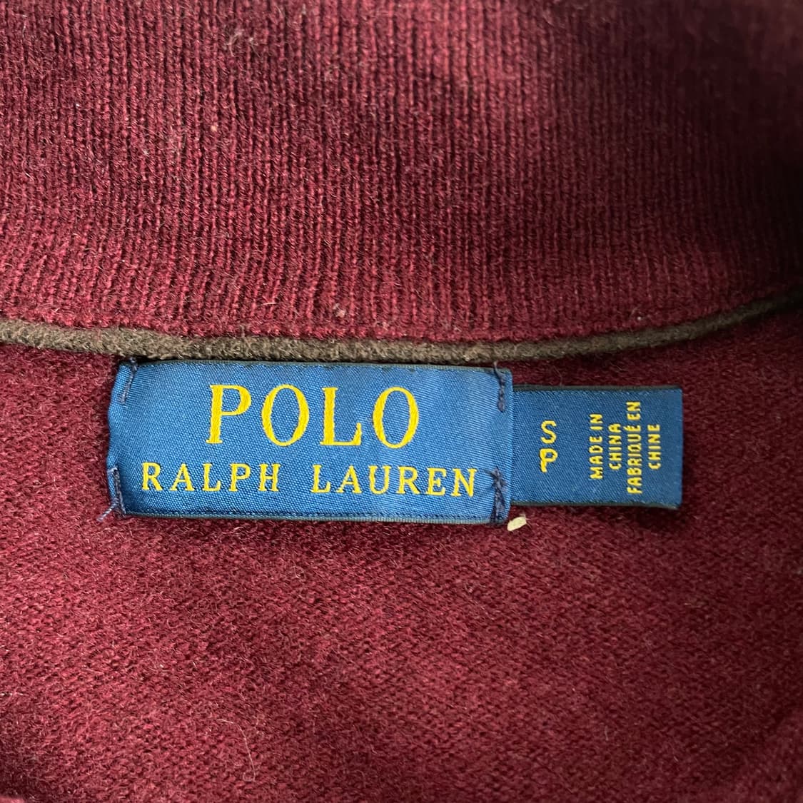 Polo  폴로 랄프로렌 신형 메리노울 버건디 반집업 니트 상품이미지4