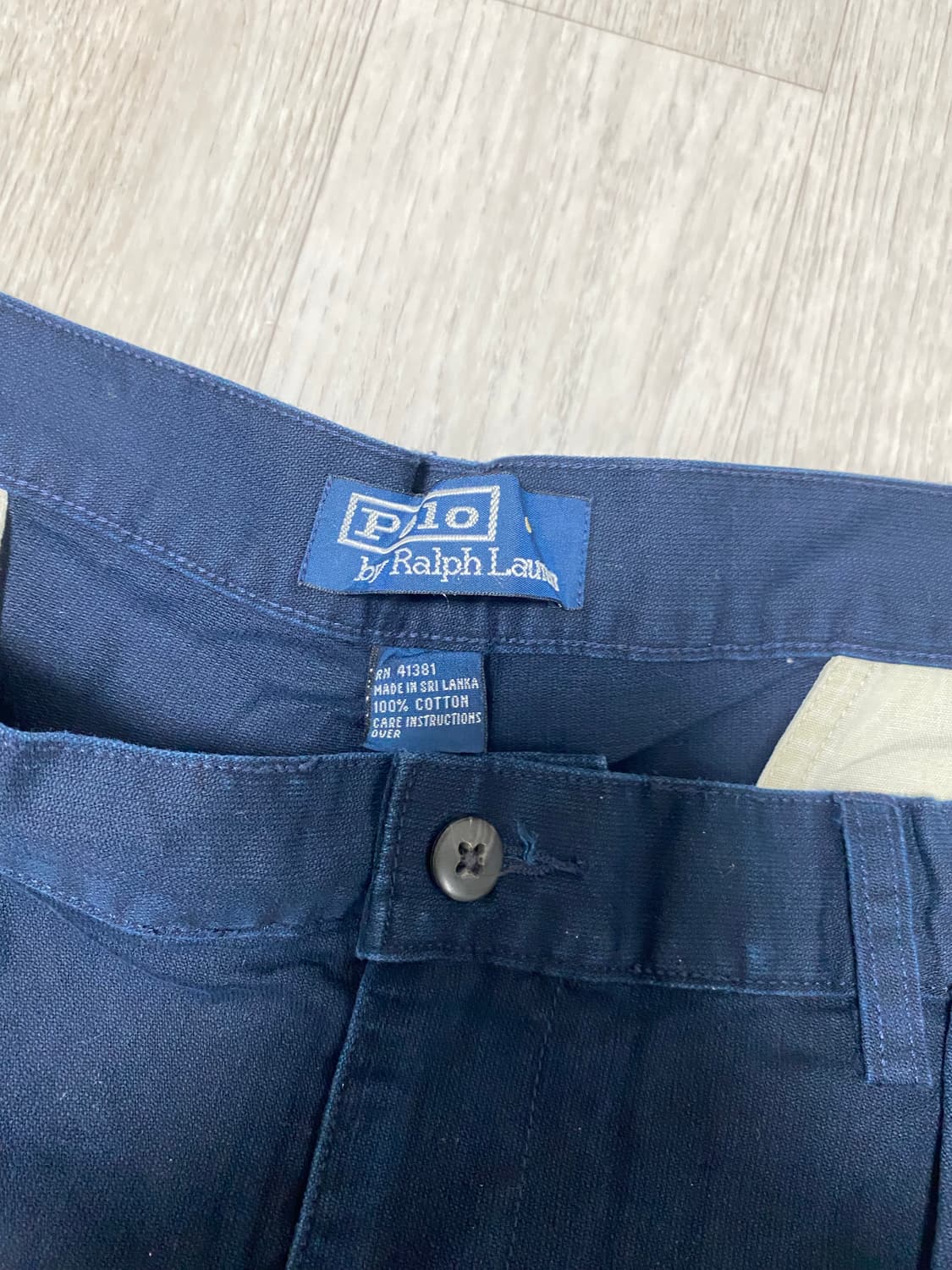 빈티지 90s 폴로 투플리츠 치노 팬츠 네이비 상품이미지4