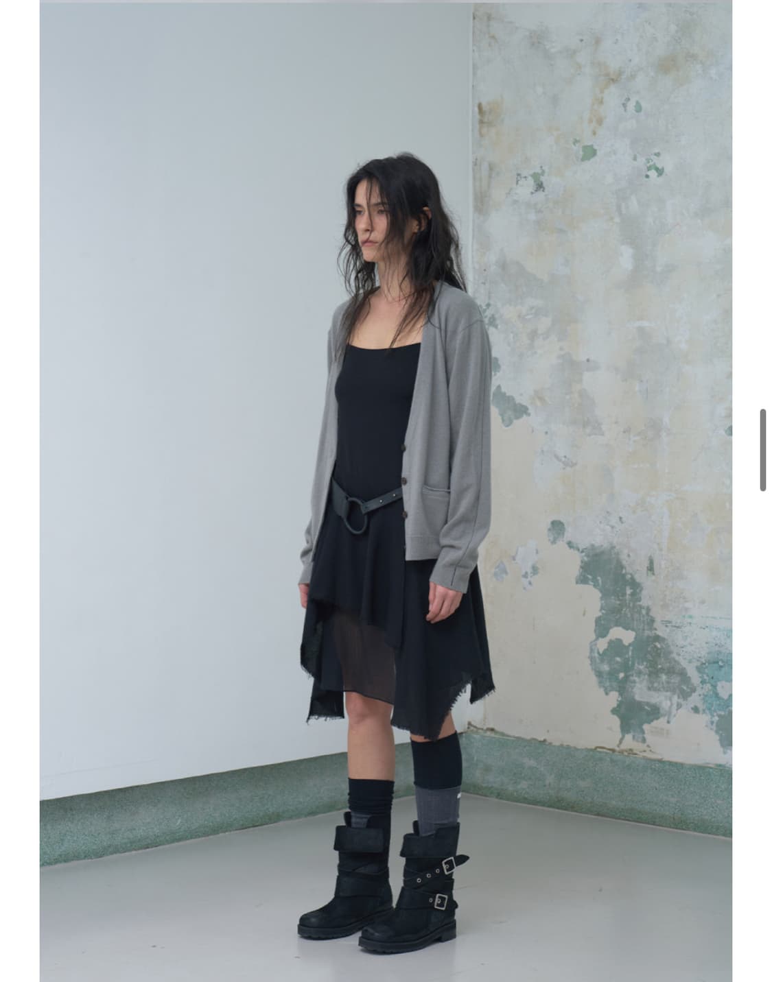 베르소 애쉬메트릭 울 드레스 블랙 상품이미지1