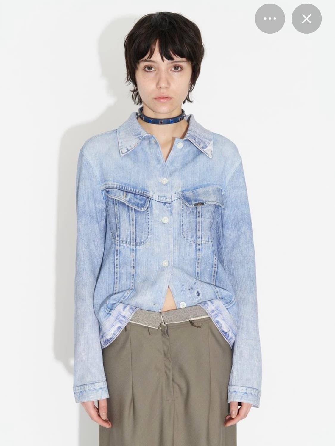 아워레가시 리버스 디지털 프린트 데님셔츠  상품이미지1