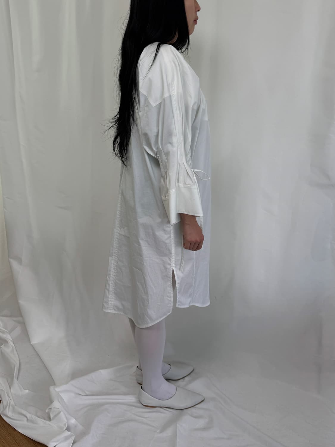 렉토 화이트 셔츠 원피스  상품이미지4