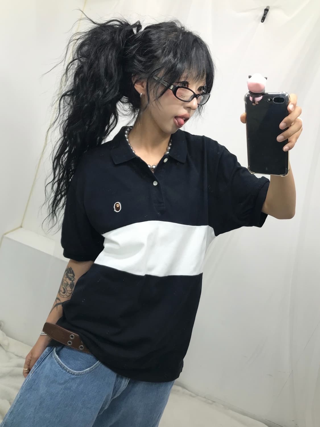 < Bape Saru Patch Pk T-shirt > 상품이미지5