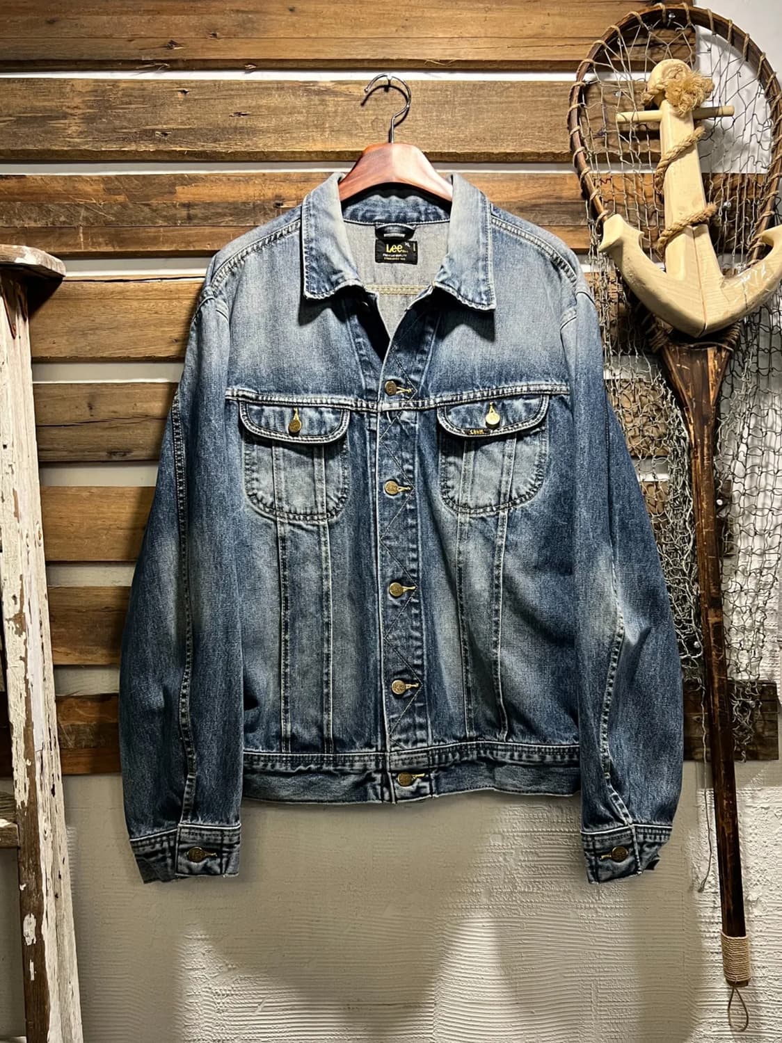 [XL]Lee USA 빈티지 워싱 데님 트러커 자켓 상품이미지1