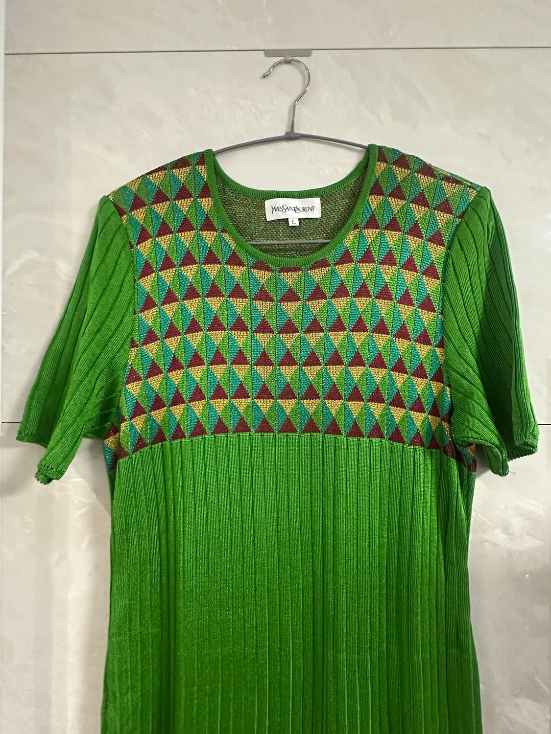 입생로랑 탄탄 니트 반짝 원피스 여성 상품이미지3