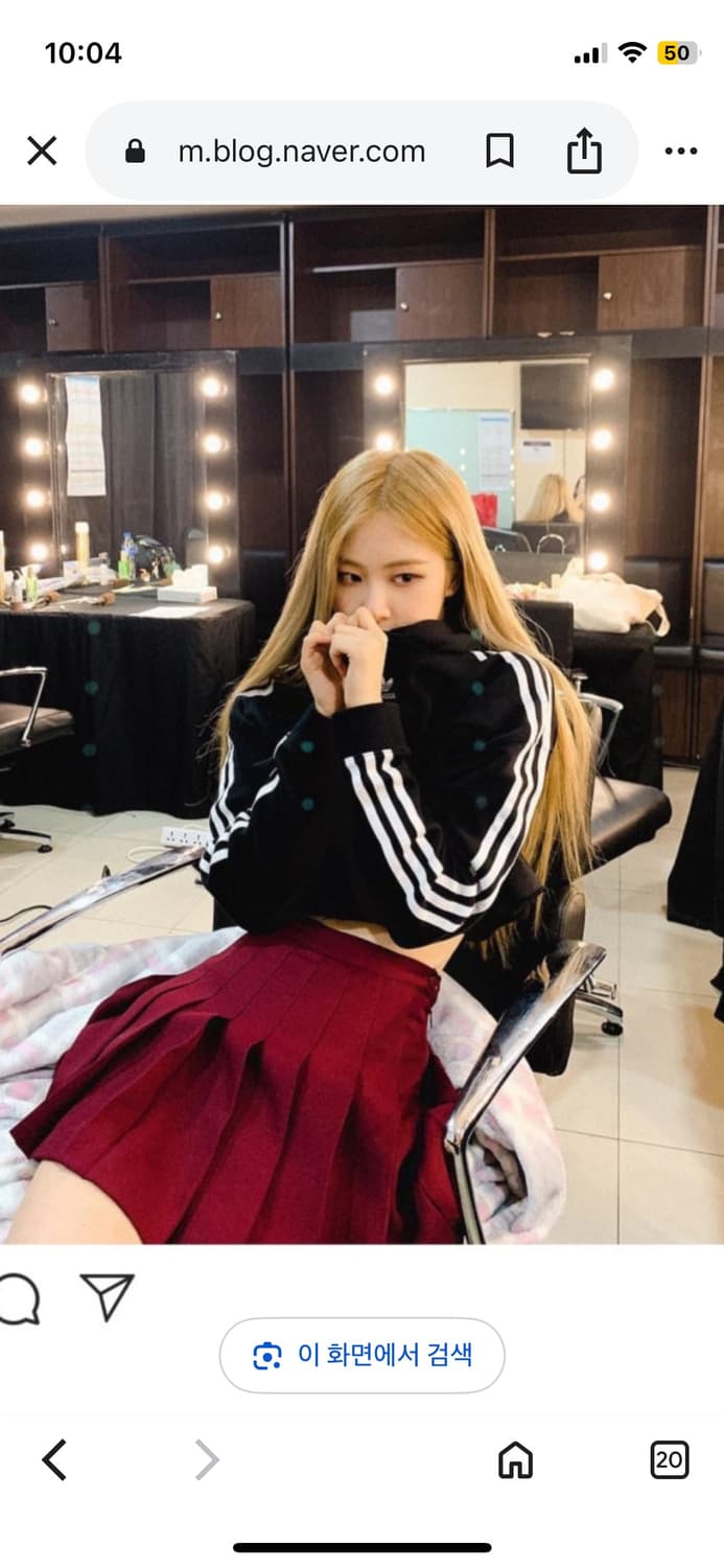 아디다스 여성 블랙핑크 로제 오버핏 크롭 후드티셔츠 상품이미지2