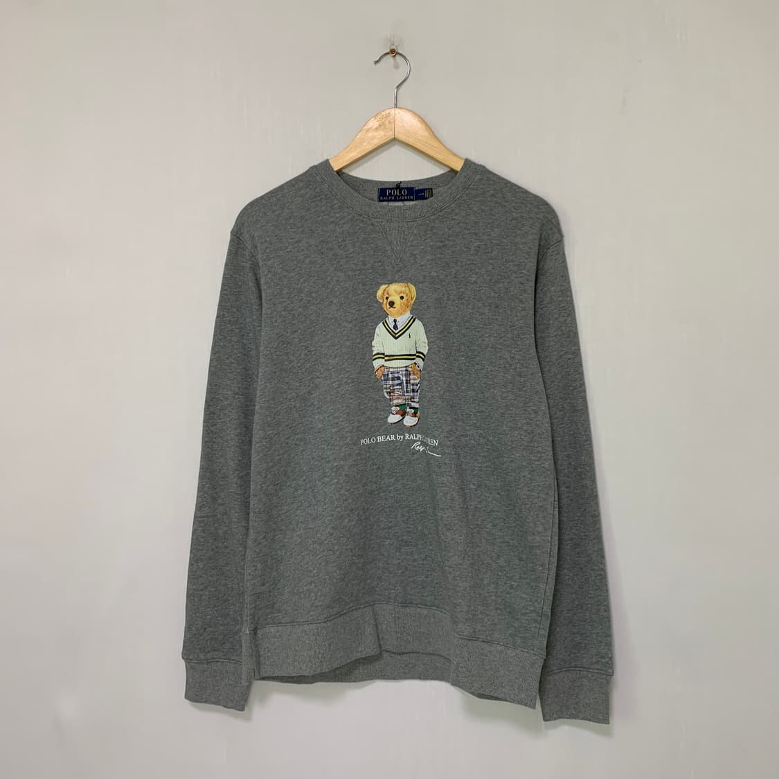 폴로 랄프로렌 폴로 베어 곰돌이 맨투맨 그레이 L 상품이미지1