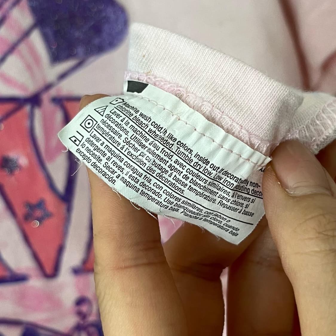 디즈니랜드 핑크 미키 프린팅 y2k 하프 티셔츠 상품이미지8