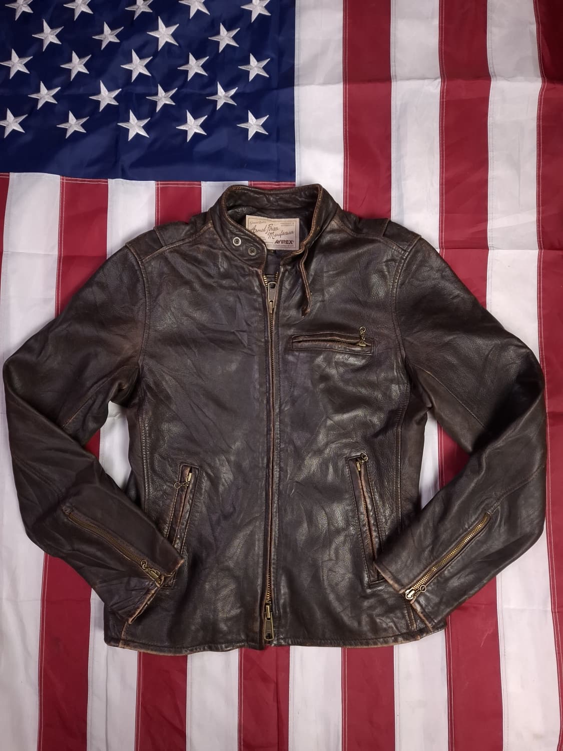 오리지날 아비렉스 리얼레더 싱글 라이더자켓 상품이미지1