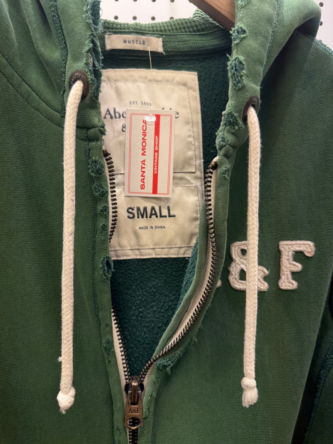 아베크롬비 y2k 디스트로이드 디테일 빈티지 후드 집업 U73 상품이미지5