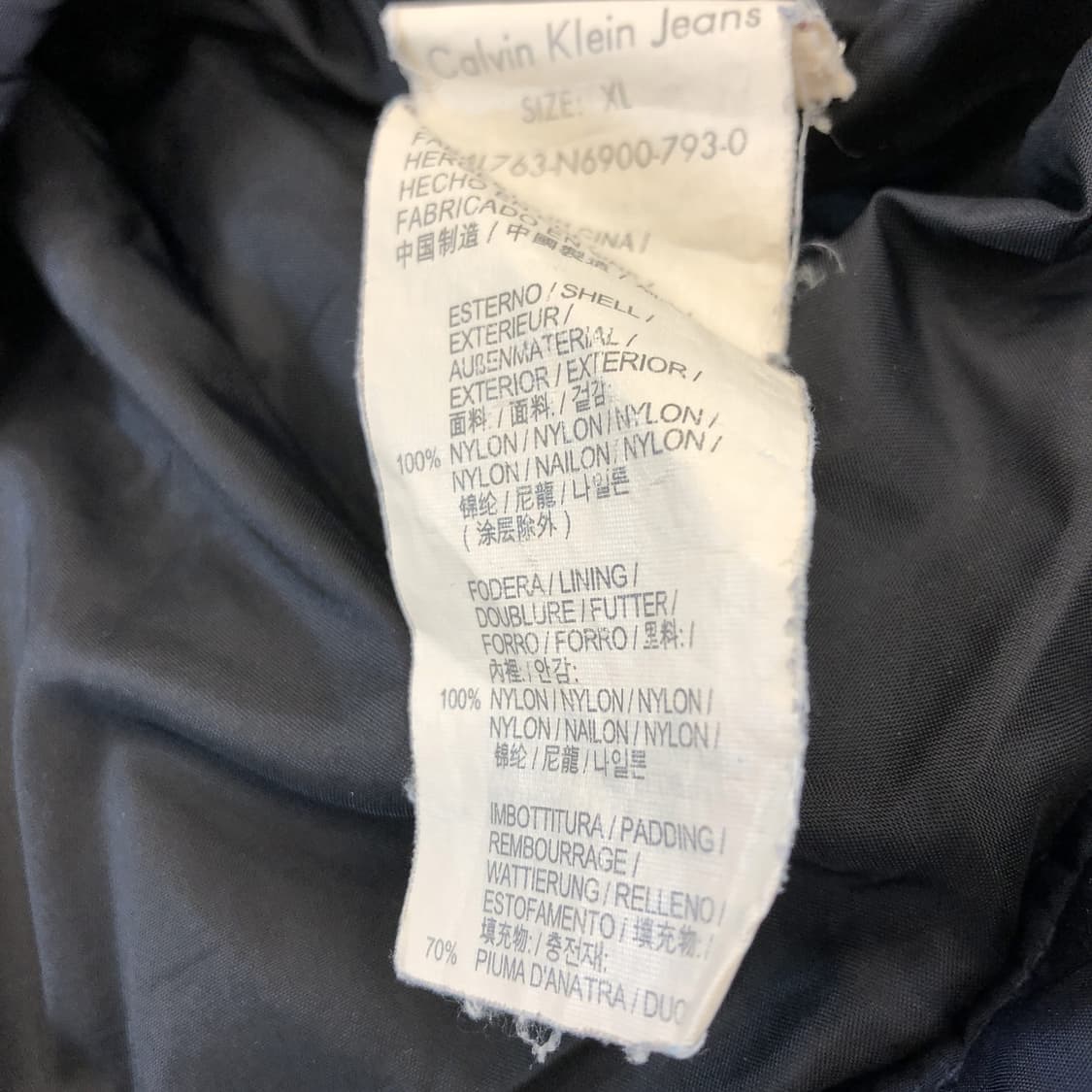 ck 캘빈클라인 와펜로고 덕다운패딩 XL  상품이미지6