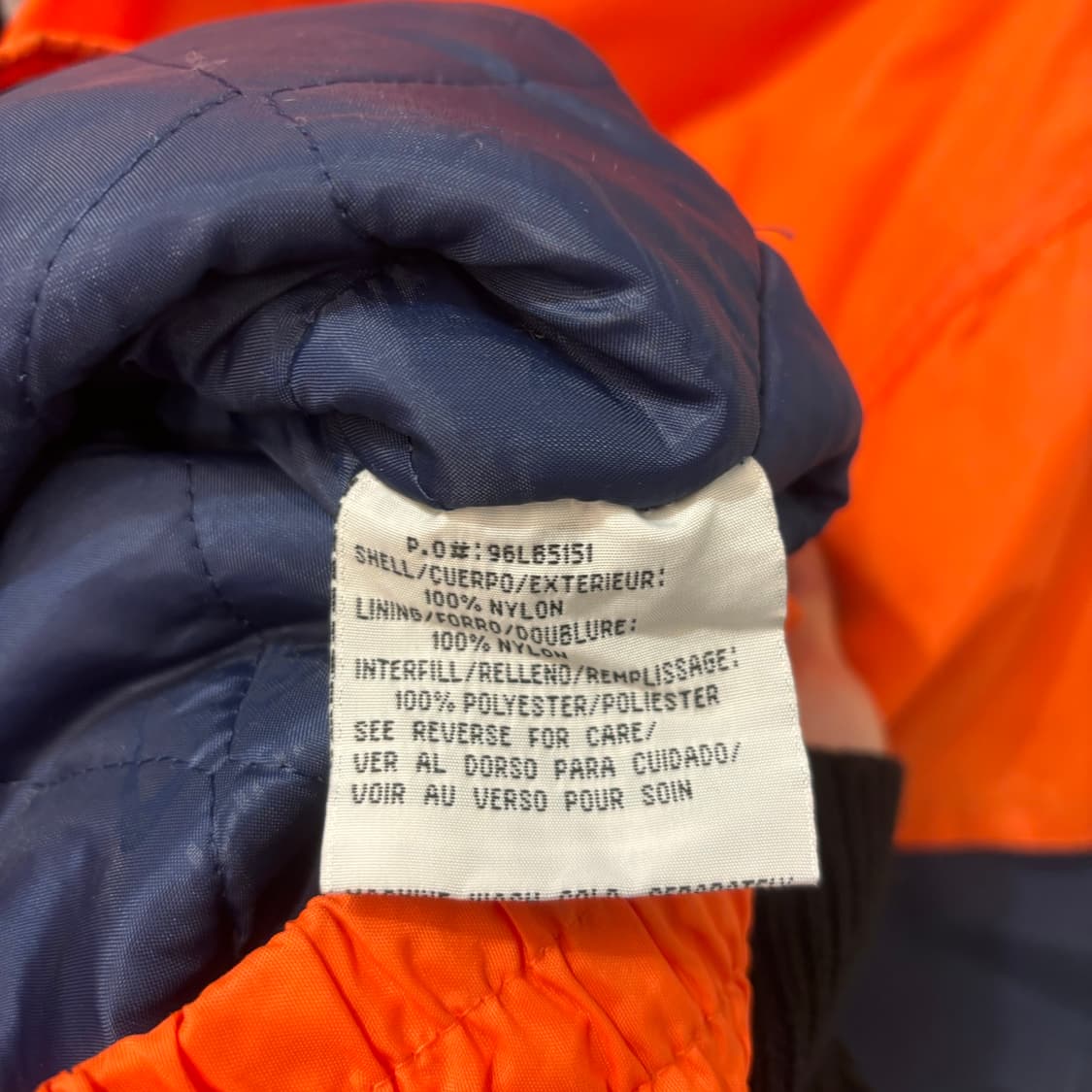 90s 러셀 어센틱 빈티지 시러큐스 오렌지 패딩 자켓 XL 상품이미지7