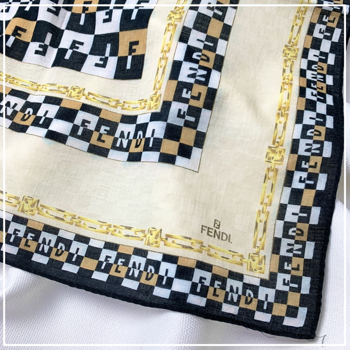 [정품] Fendi 펜디 체인 빈티지 쁘띠스카프 손수건 상품이미지2