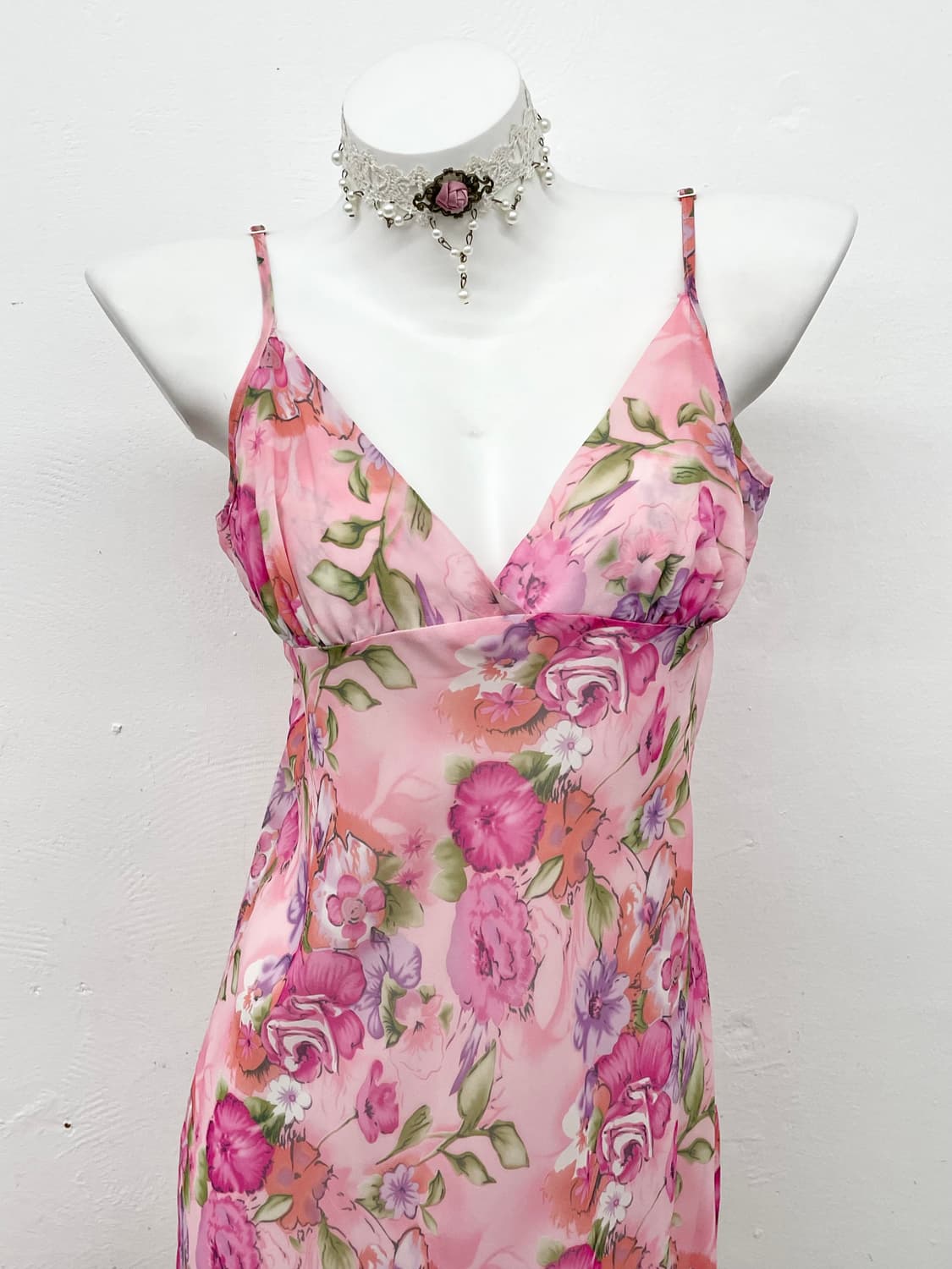 핑크 플로럴 프릴 슬립 상품이미지2