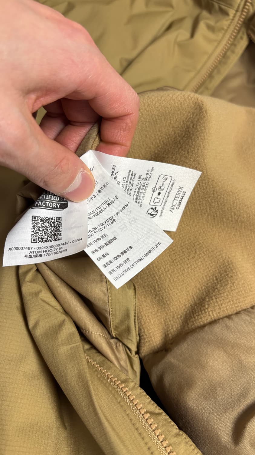 아크테릭스 아톰 후디 캔버스 M 민트급 상품이미지5