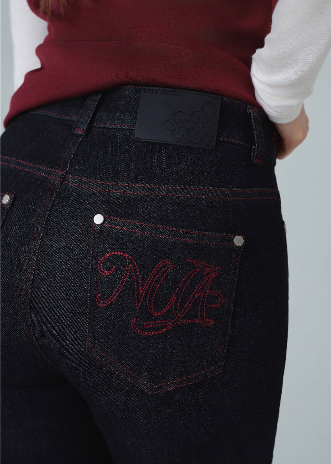 누아서울 스티치 부츠컷진 블랙 2 사이즈 상품이미지2