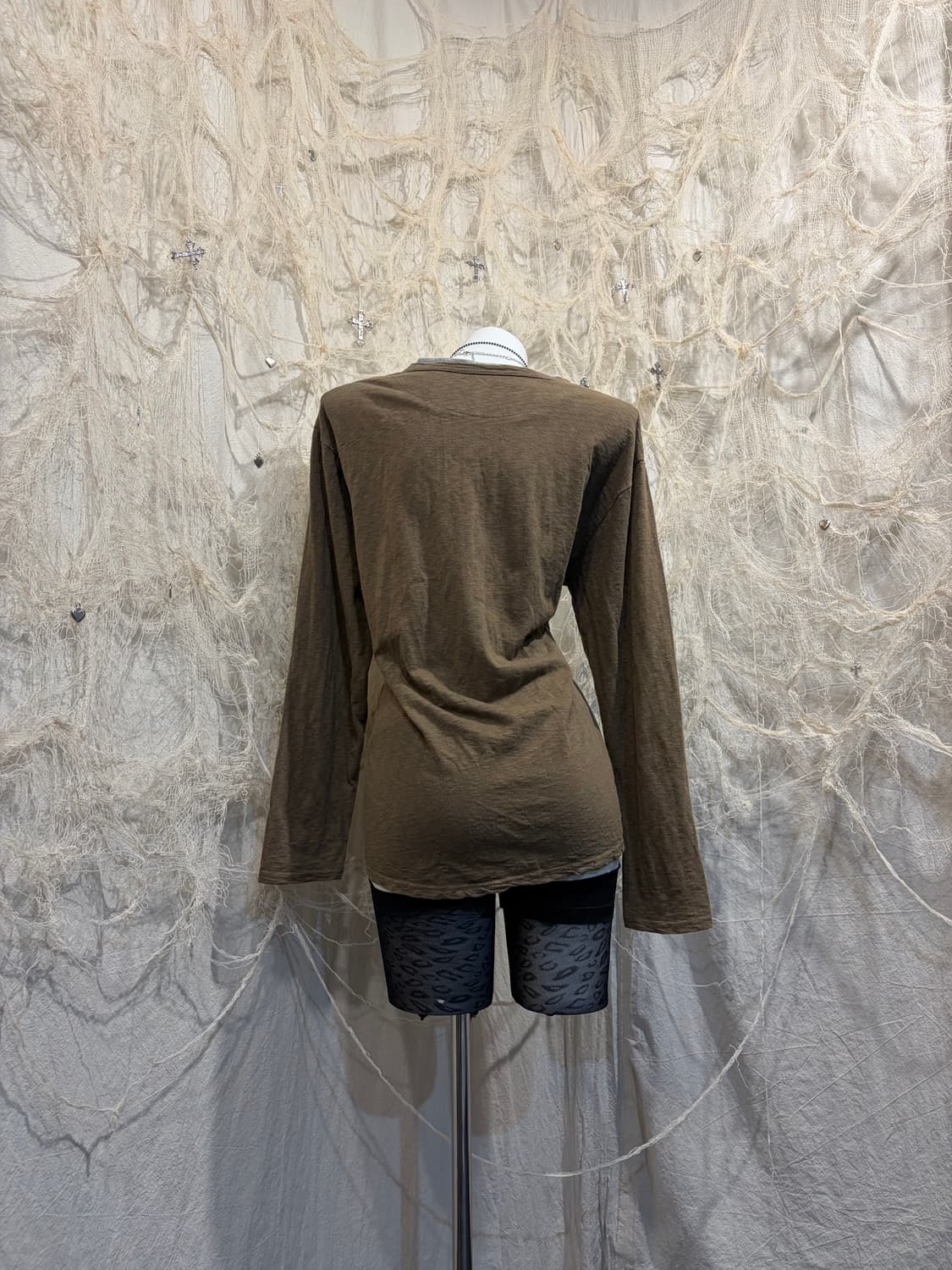 Grunge Printing eyelet long sleeve 상품이미지4