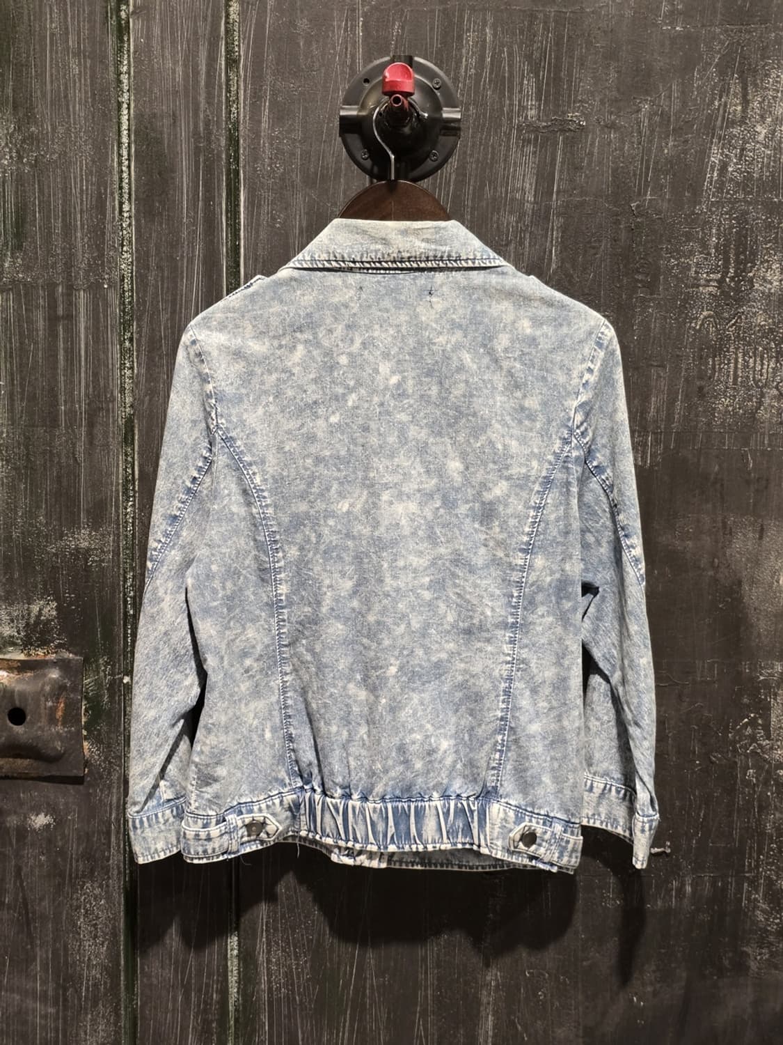 Acid Wash Denim Biker Jacket 상품이미지5