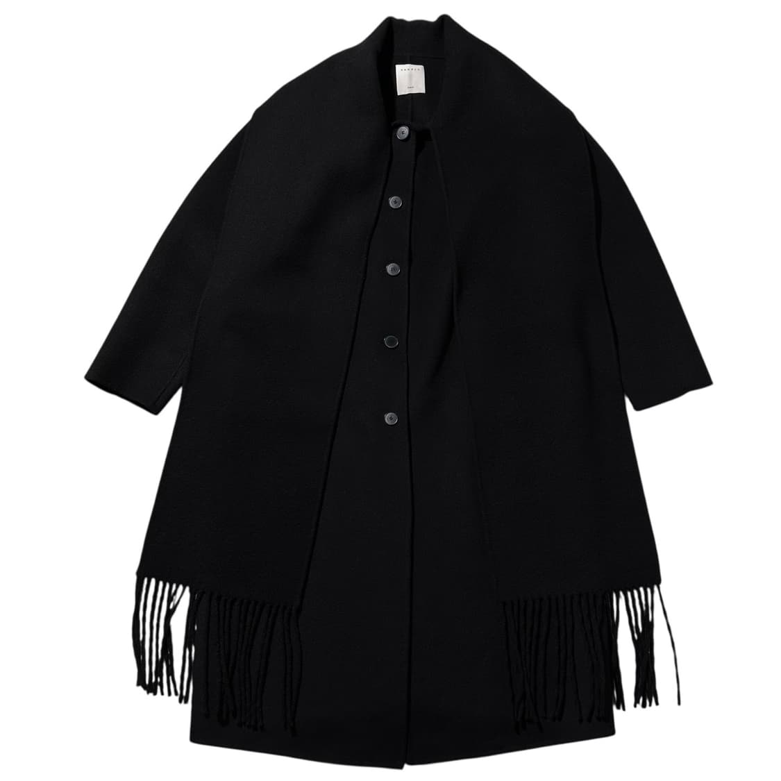 산드로 울 머플러 코트 블랙 상품이미지1