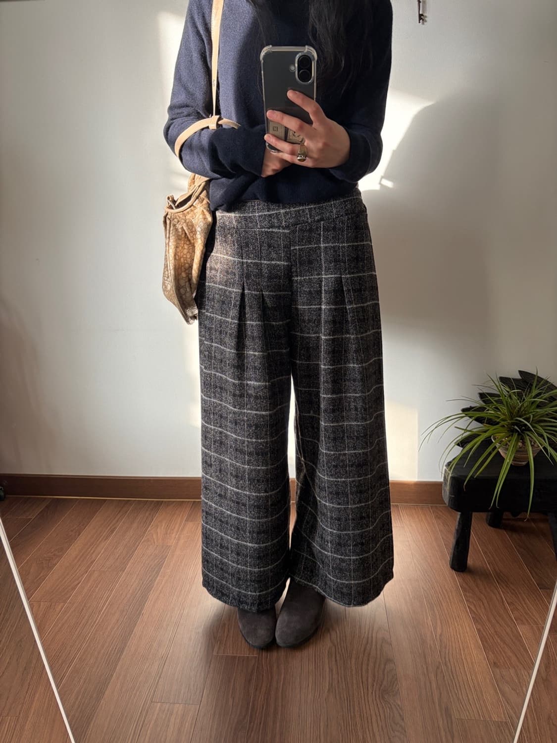 check patterned wide pants 상품이미지4