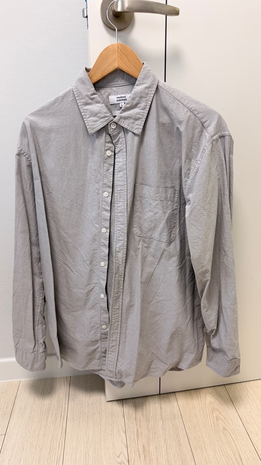 무신사 스탠다드 릴렉스 핏 옥스포드 셔츠 [그레이] 상품이미지3