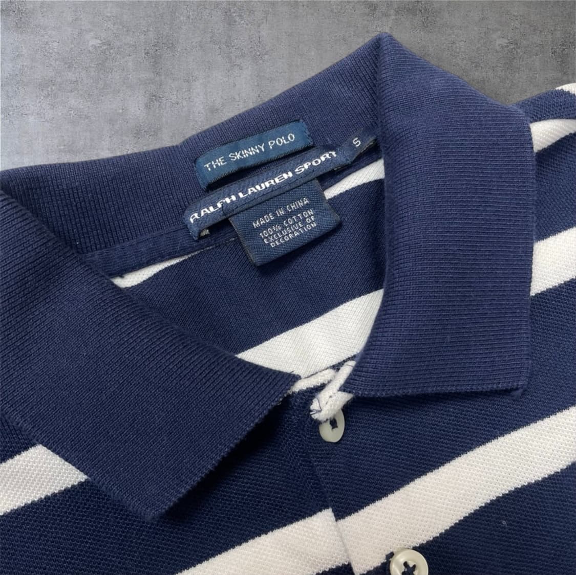랄프로렌 스포츠 네이비 스트라이프 빅포니 슬림핏 카라 원피스 S 상품이미지3