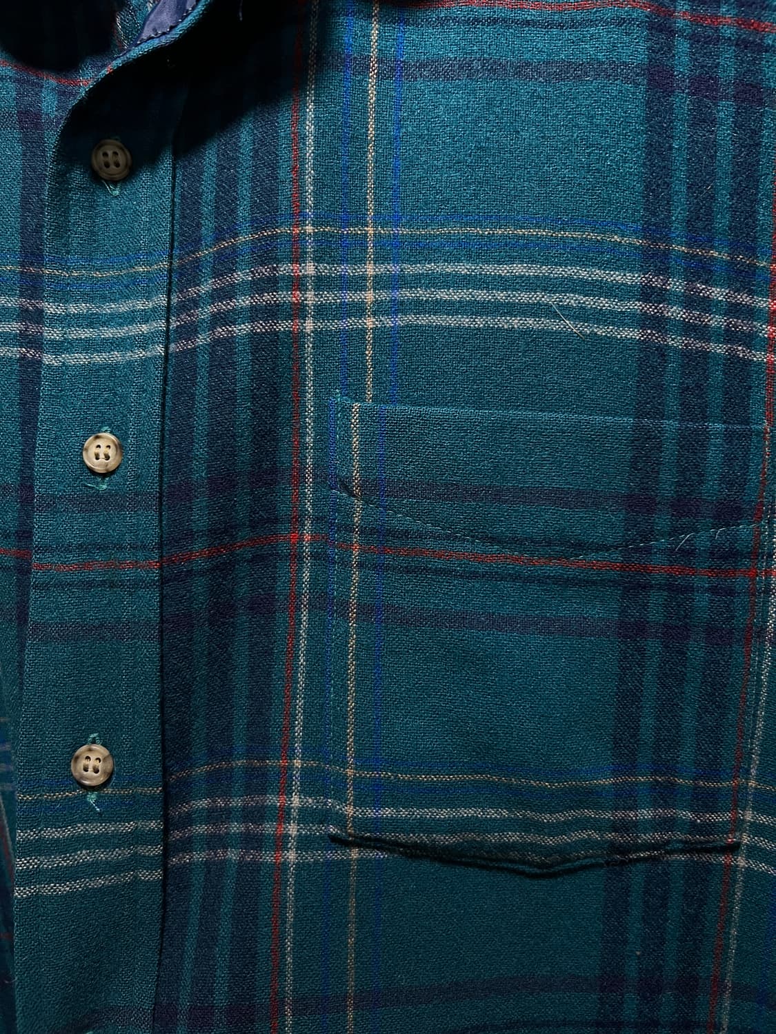 [XL]펜들턴 Made in USA 블루그린 타탄체크 퓨어 버진 울 셔츠 상품이미지3