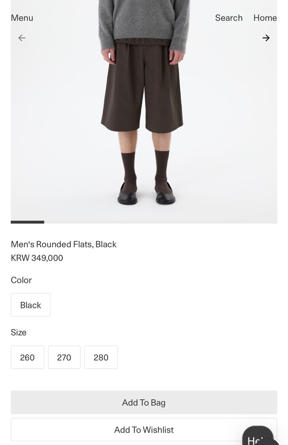 아모멘토 Men's Rounded Flats, Black Size 265 상품이미지1