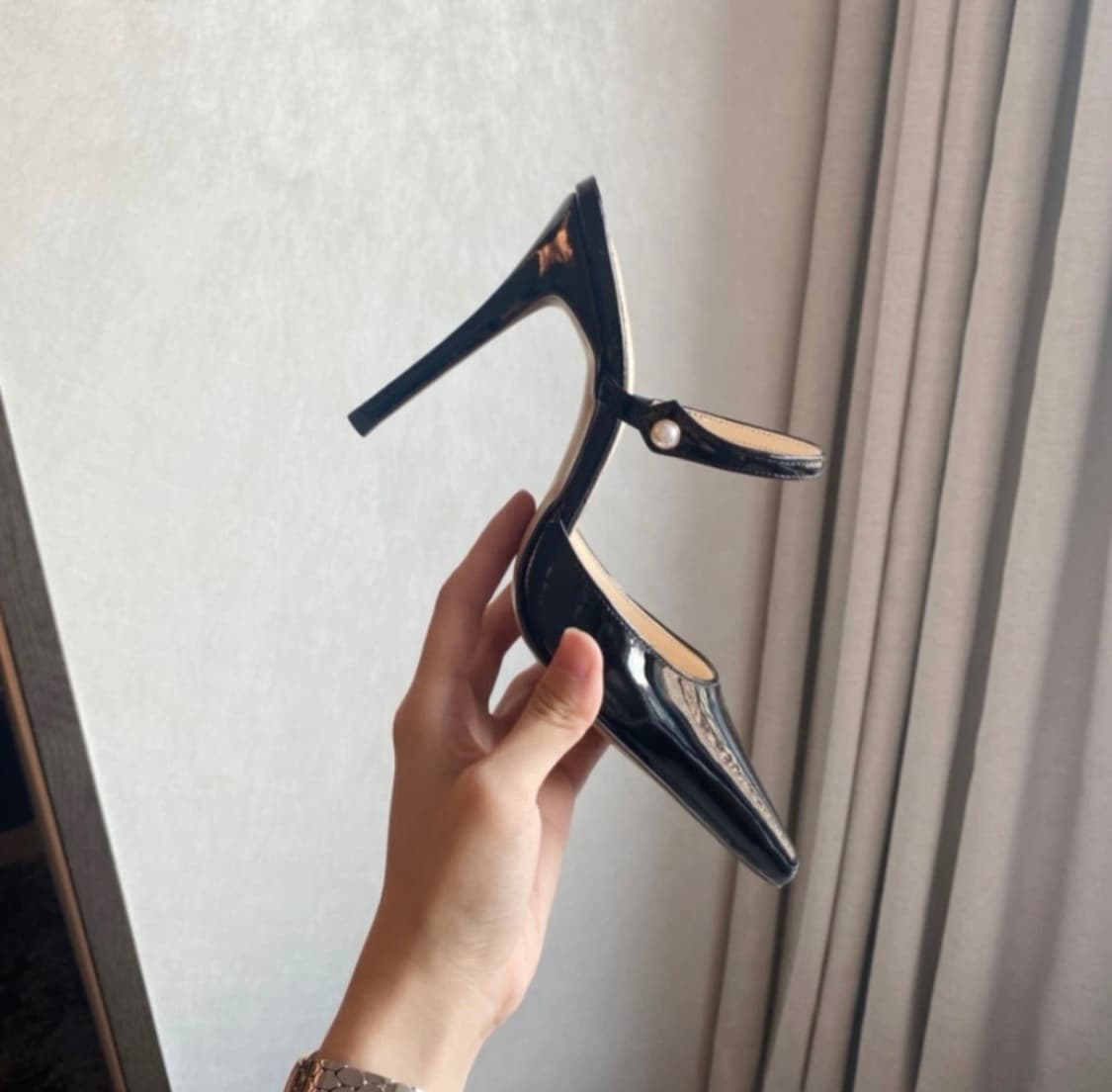 더마농 블랙 페이던트 뮬 하이힐 245size 상품이미지6