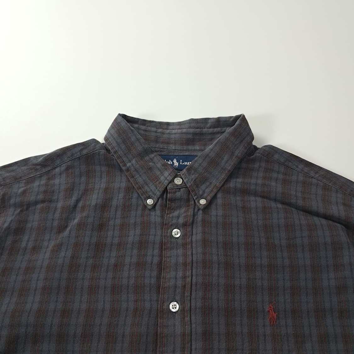 CK856 2XL 폴로 00s 스모키 마드라스 스트라이프 셔츠 남방 상품이미지2