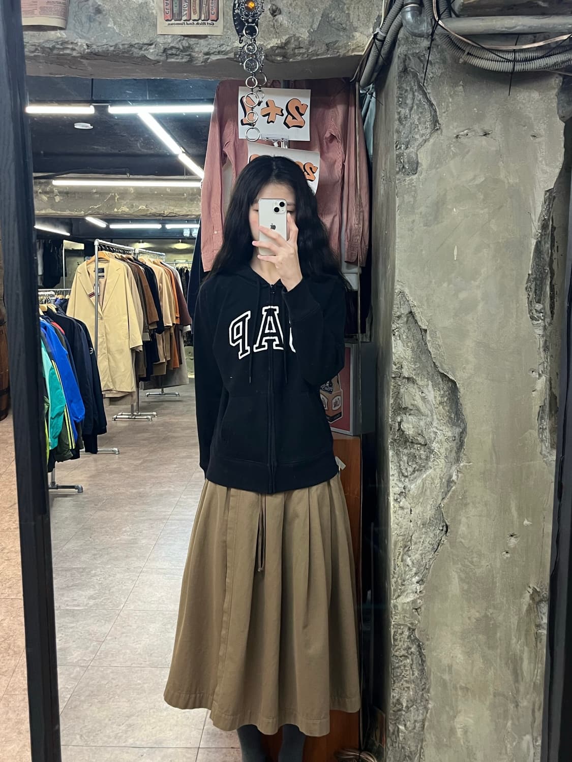 갭 기모 후드집업 블랙 M #csz3346 상품이미지2