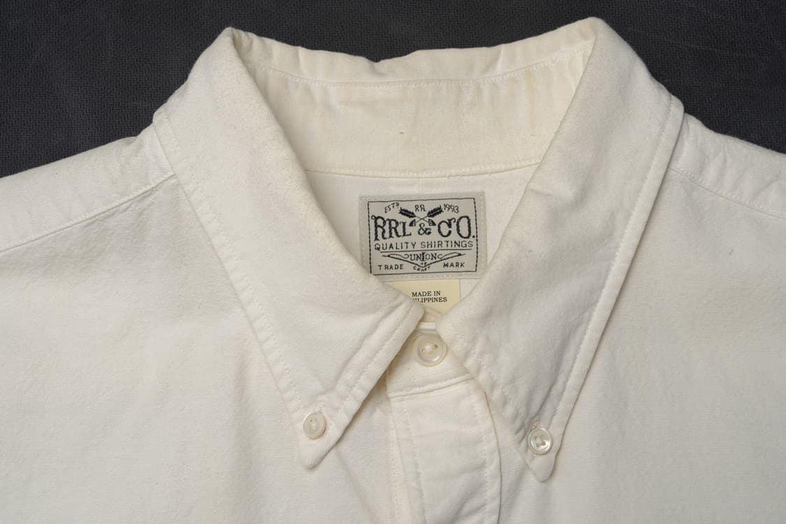 RRL 더블알엘 화이트 버튼다운 셔츠 L 상품이미지3