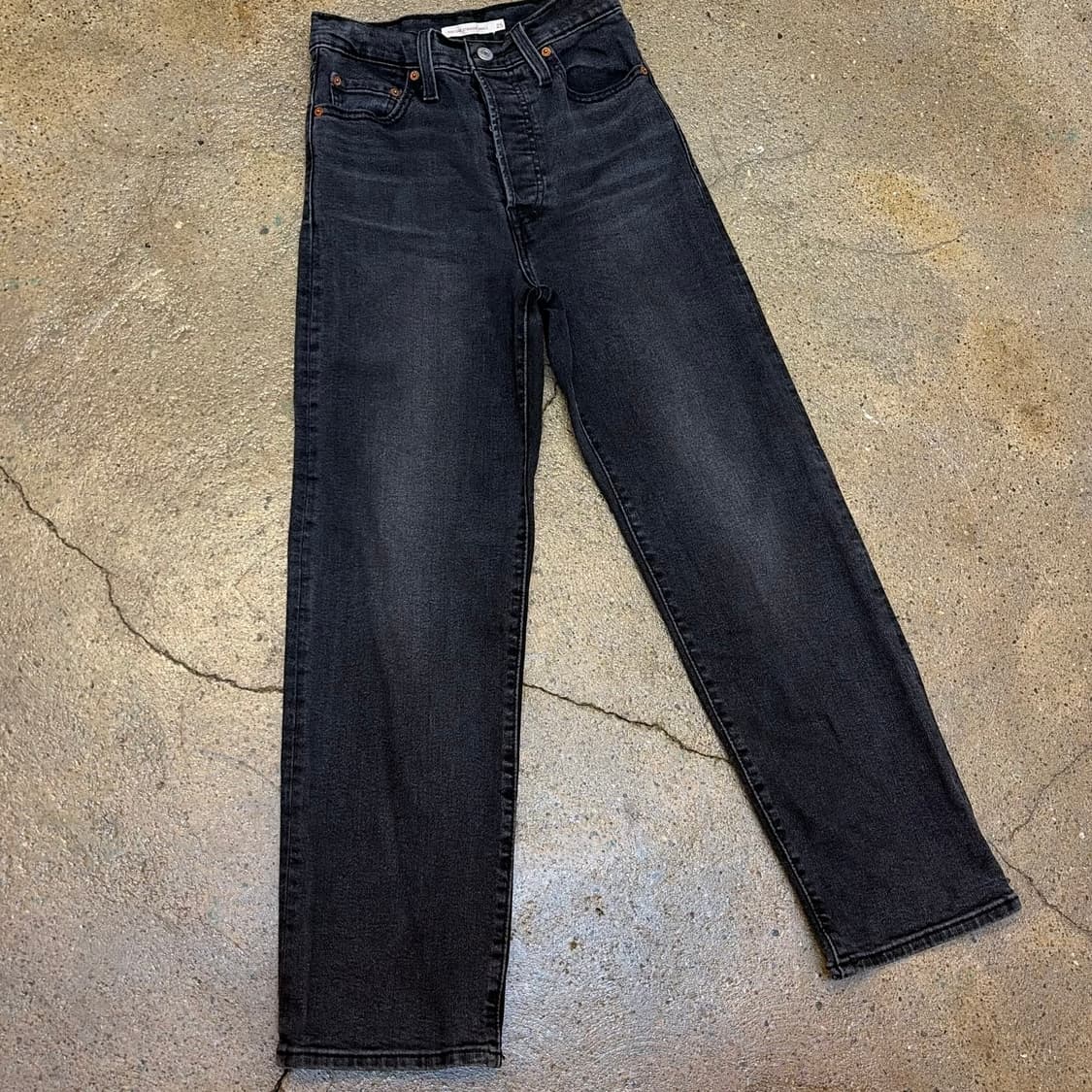 USA 빈티지 리바이스 하이웨스트 스트레이트 블랙진 스판 청바지 상품이미지2
