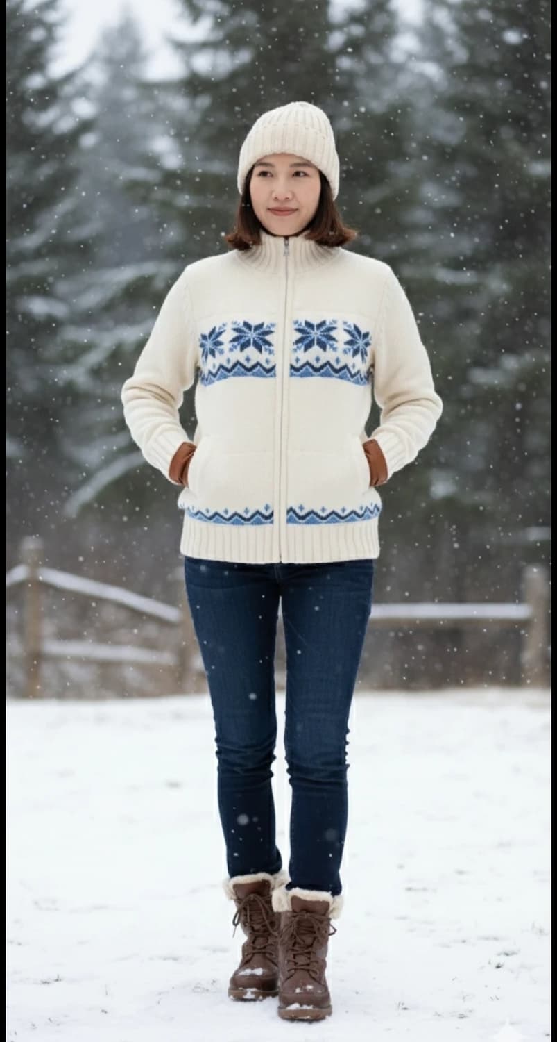 The Scotch House 눈꽃 니트 집업 38 (S) 상품이미지2