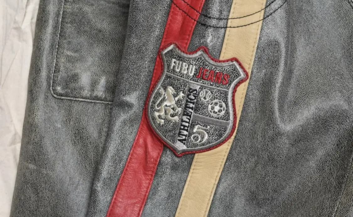수입 빈티지 90s 올드스쿨 FUBU 후부 레이싱 자켓 라이더 양가죽 상품이미지5