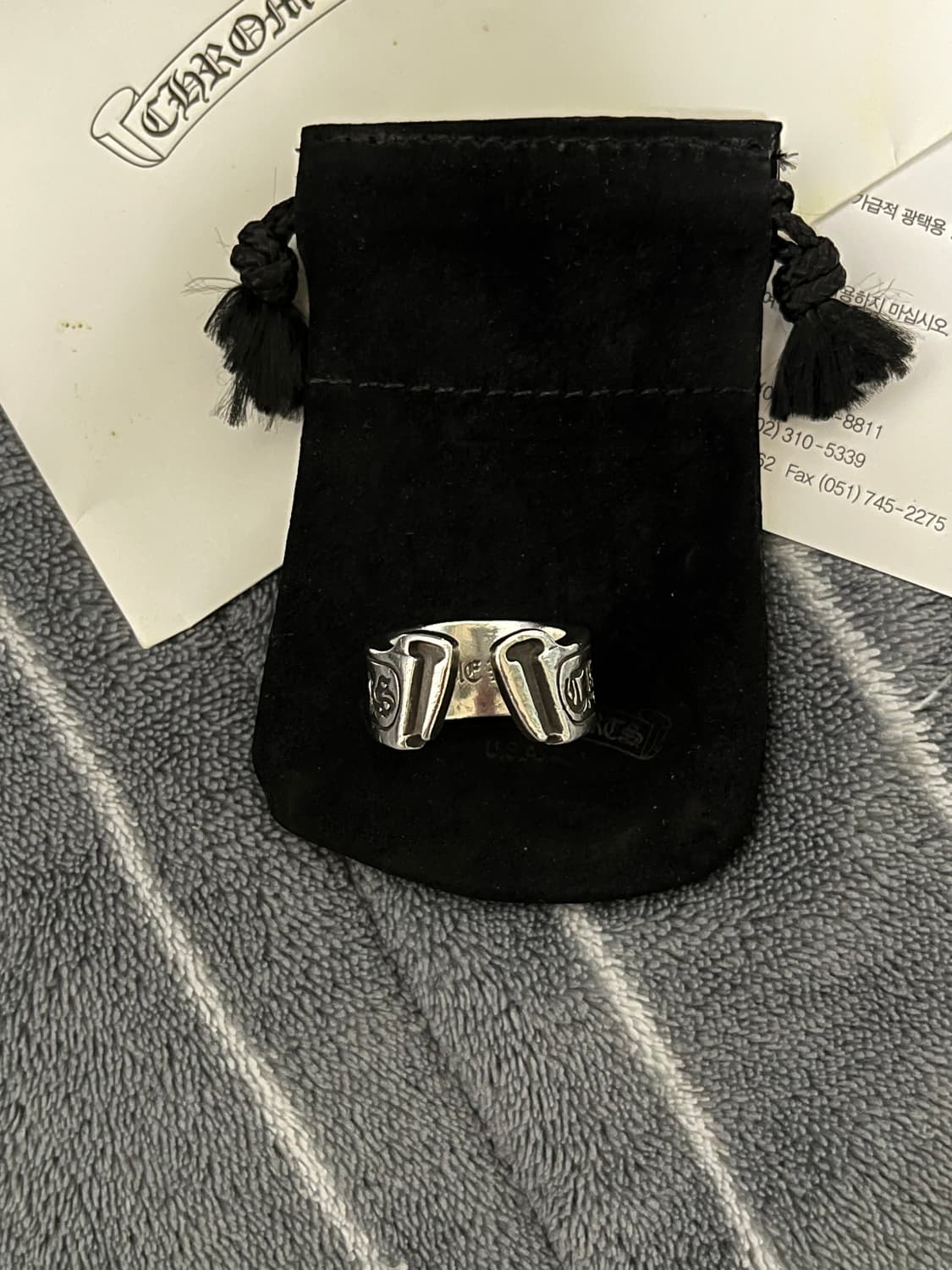 [21호] 크롬하츠 라지 스크롤라벨링 말발굽링 반지 상품이미지2