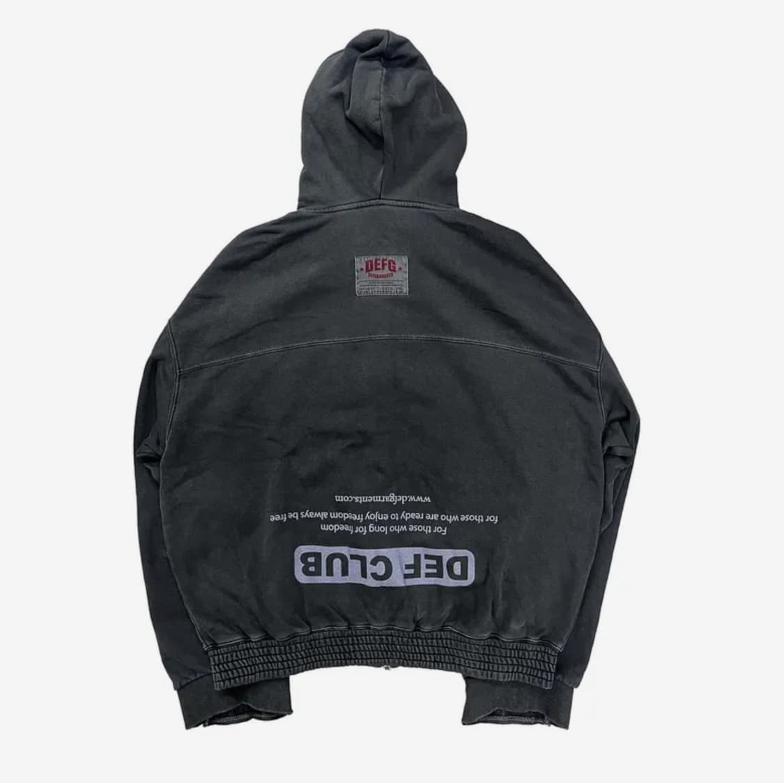데프가먼츠 리버스 프린트 후드집업[블랙] 상품이미지2