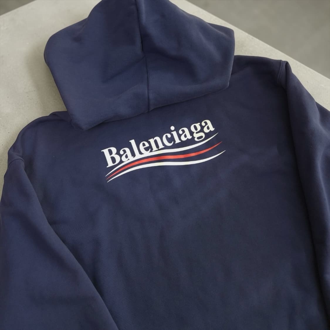 XL / 발렌시아가 자수 웨이브 로고 후드티 상품이미지4